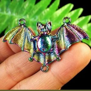 New Carved Rainbow Titanium Bat Pendant.